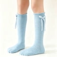 thumbnail image 1 of Toddler Girls Knee Hight Stocking Solid Color Bowknot Soft Long Socks 2-8 Years, 1 of 6