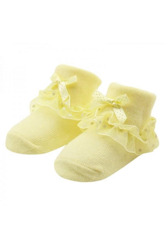 Toddler Girls Lace socks Lovely Ruffle Frilly Cotton Ankle Warm Sock