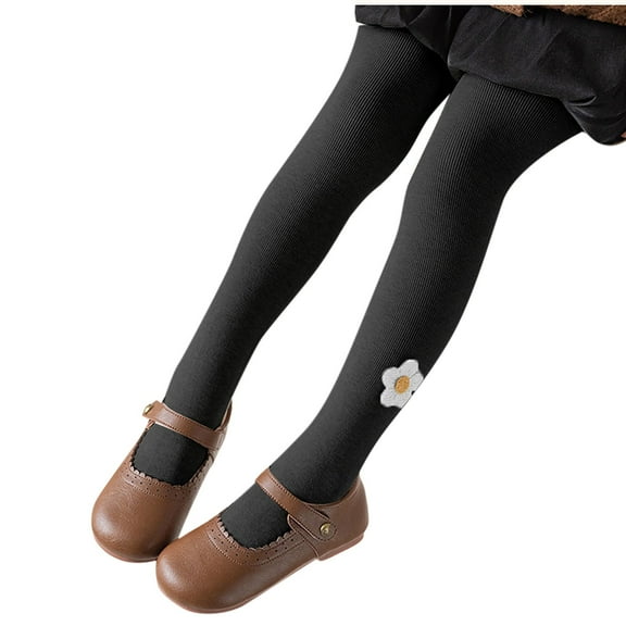 Toddler Girls Leggings Cotton Full Length Fleece Lined Leggings Soft Comfortable Footless Leggings Stretchy Tights Pants