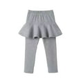 thumbnail image 1 of Toddler Girls' Leggings Skirt Ruffle Pants Soild Color Kids Trousers(140 5-6 Years,Grey), 1 of 4