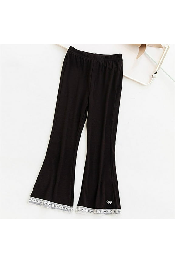 Toddler Girls Long Pants Solid Color Elastic Waist Pants Kids Girls Comfortable Casual Breathable Trousers