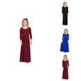 thumbnail image 1 of Toddler Girls' Long Sleeve Above-Knee Fit and Flare Princess Dress – Solid Maxi Dress with Easy-Removable Label, 1 of 5