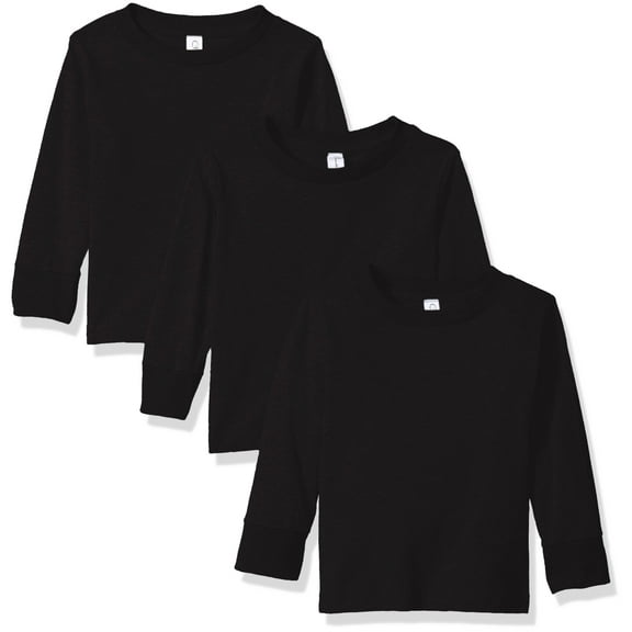 Toddler Girls Long Sleeve Basic T-Shirt, 3-Pack