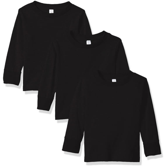 Toddler Girls Long Sleeve Basic T-Shirt, 3-Pack
