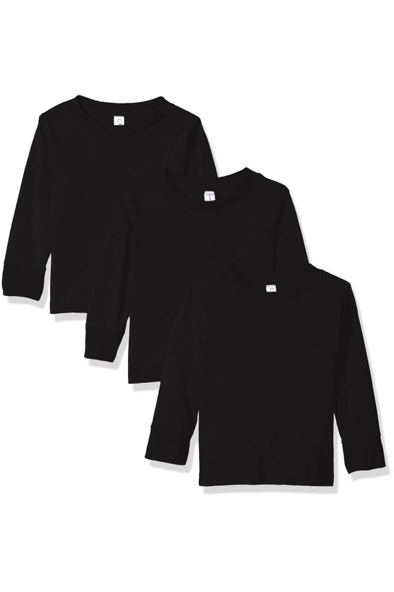 Toddler Girls Long Sleeve Basic T-Shirt, 3-Pack