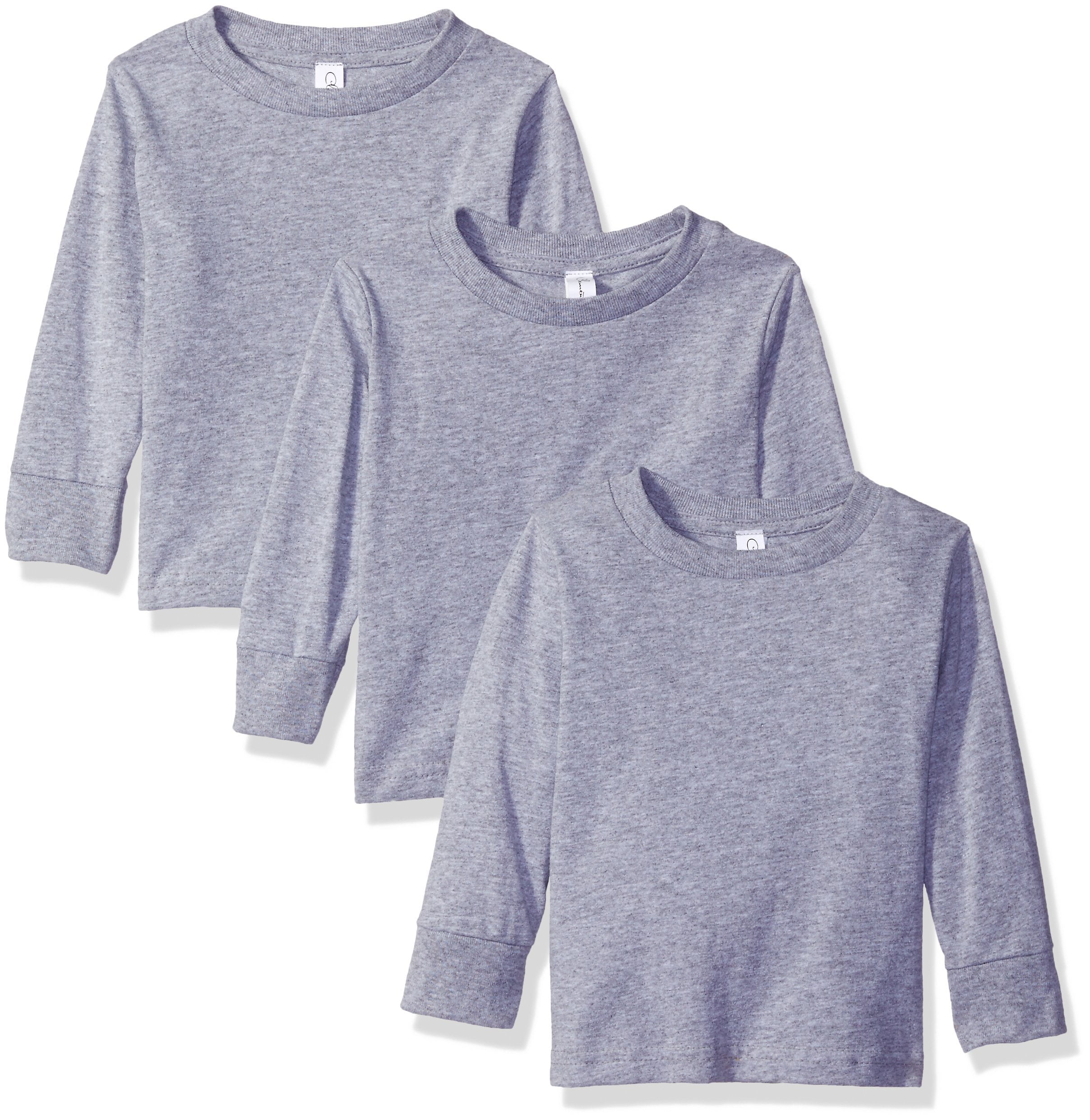 Toddler Girls Long Sleeve Basic T-Shirt, 3-Pack