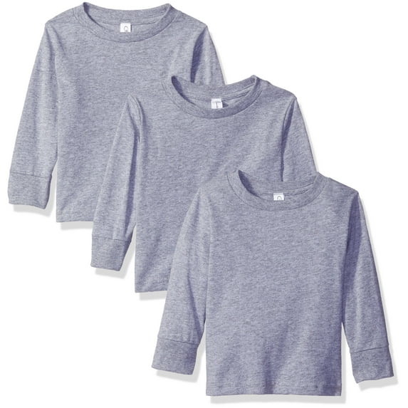 Toddler Girls Long Sleeve Basic T-Shirt, 3-Pack