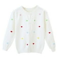 thumbnail image 1 of Toddler Girls Long Sleeve Cardigan Sweaters Open Front Knit Cardigans Kids Cute Outerwear Coat 1-7 Years, 1 of 8