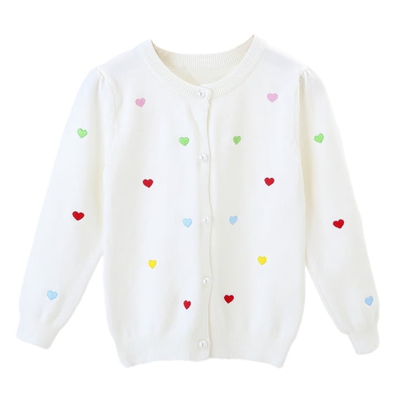 Toddler Girls Long Sleeve Cardigan Sweaters Open Front Knit Cardigans Kids Cute Outerwear Coat 1-7 Years