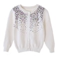 thumbnail image 1 of Toddler Girls Long Sleeve Cardigan Sweaters Open Front Knit Cardigans Kids Cute Outerwear Coat 1-7 Years, 1 of 9