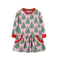 thumbnail image 1 of Toddler Girls Long Sleeve Christmas Dress Fall Autuman Casual Floal Shirt Dresses,Size 6-7 Years, 1 of 4