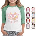 thumbnail image 1 of Toddler Girls' Long Sleeve Crew Neck Tee T-Shirt Easter Fashion Rabbit Printed T-Shirt Size 3-4T , Green, 1 of 4