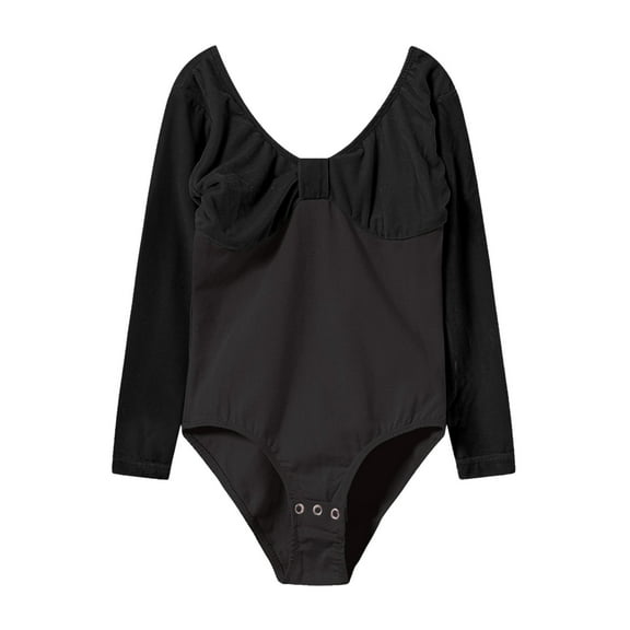 Toddler Girls Long Sleeve Dance Dress Ruffled Leotards Training Dress Girls Ballet Clothes Size 4-5T