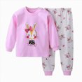 thumbnail image 1 of Dagaeig Toddler Girls' Long Sleeve Long Pants Pajama Sets 2PCS Cartoon Pattern & Letters Printed Sleepwear Lounge, 1 of 4