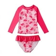 thumbnail image 1 of Toddler Girls Long Sleeve Rash Guard Swimsuit Set 2 Piece Sun Protection Swimwear, 1 of 1