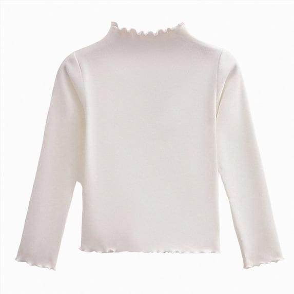 Toddler Girls Long Sleeve Shirt for 6 12 18 24 Months 3T 4T 5T 6T 7T 8T 9T 10T 11T 12T Fall Clothes Solid Basic Long Sleeve T Shirt Casual Mock Neck Tshirt Girls Tops
