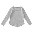 thumbnail image 1 of Toddler Girls Long Sleeve Shirts Kids Arc Hem Side Slit Soft Tunic Tops T Shirts Phrasing Shirt with Toddler Athletic Girls Clothes Girl Solid Shirt 18 Months 4t Top Blouse 2-3 Years Gray, 1 of 7