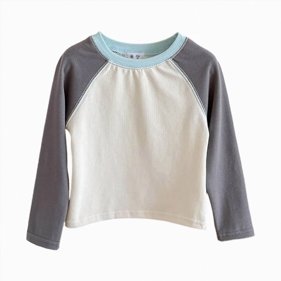 Toddler Girls Long Sleeve Shirts Soft & Cozy Pullover Tee Color Block Shirts for Girls Daily School Cute Tops Girls Shirts Size 18-24 Months