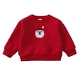 thumbnail image 1 of Toddler Girls Long Sleeve Sweatshirts Santa Christmas Printed Sweatshirt Round Neck Tops Autumn and Winter Casual Loose Pullover Fall Fashion Clothing Size 2-3T,Red, 1 of 8