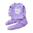 thumbnail image 1 of Toddler Girls Long Sleeved Cat Print Tops And Pants For 0 To 9 Years, 1 of 4