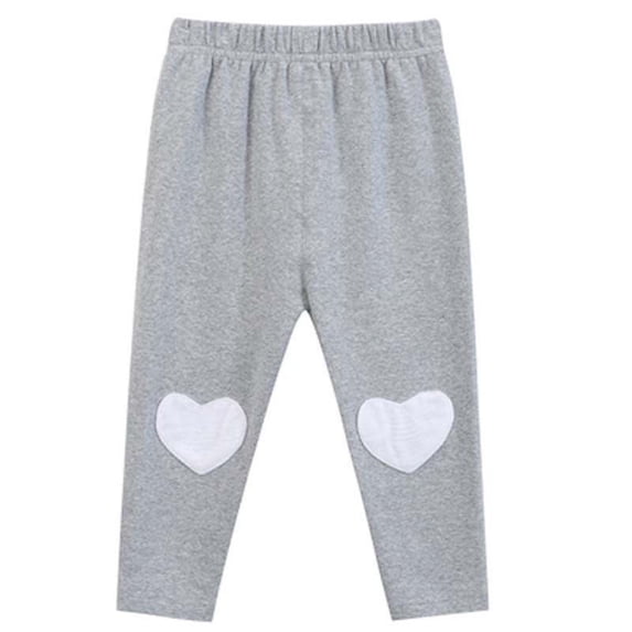 Toddler Girls Love Heart Print Elastic Waist Slim Sports Leggings Soft Stretch Pants for Daily Play School Sizes 0-8Y