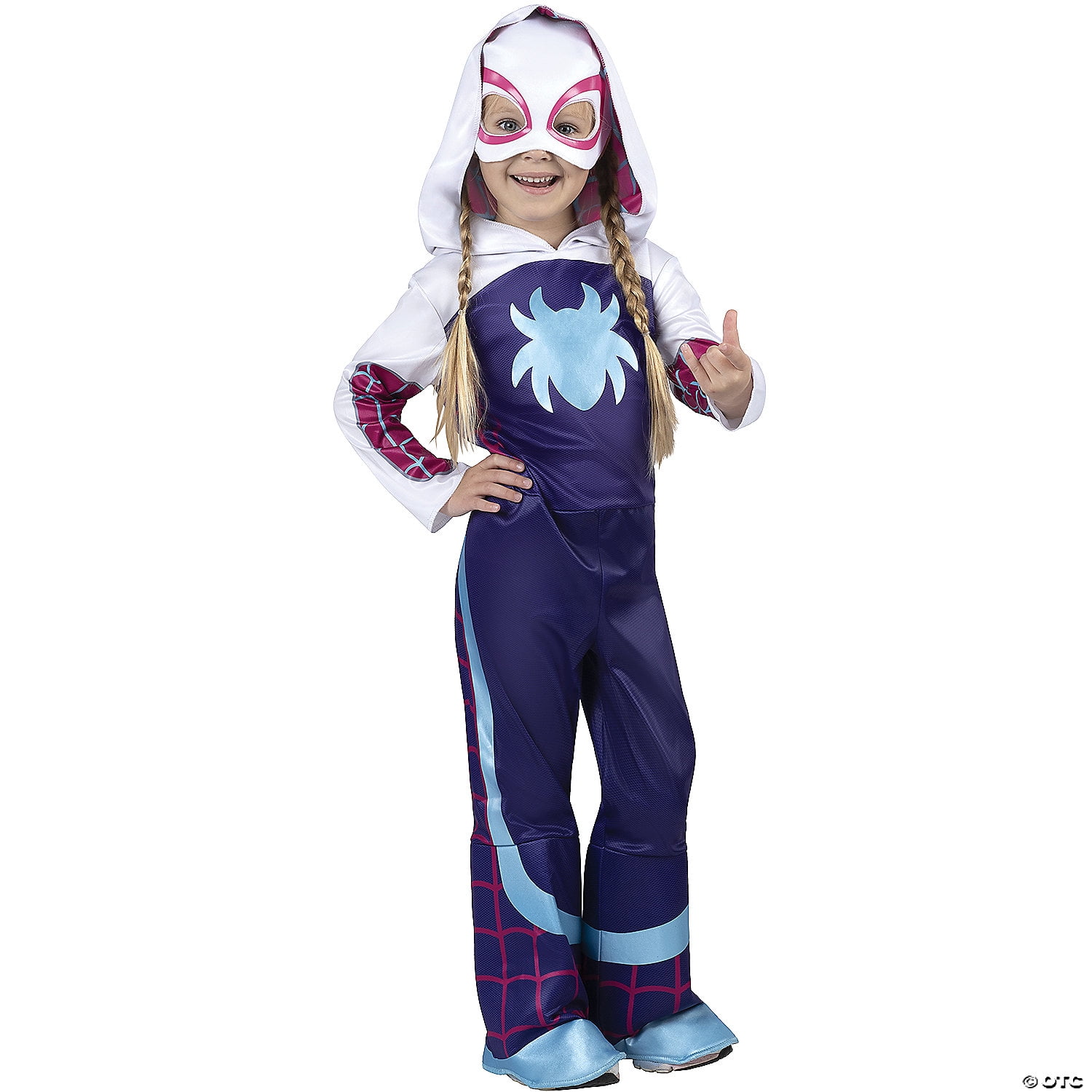 Ghost Spider Costume Costume Spider-Gwen Per Bambina - Tuta Intera Marvel, Taglia 5T Costume Spider-gwen Bambino - Foto 11