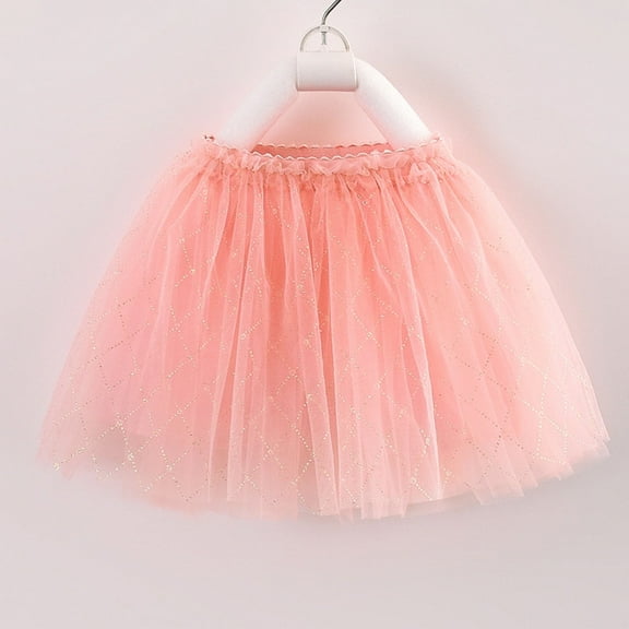 Toddler Girls Mini Tutu Skirts Kids Summer New Half Mesh Skirt Embroidery Elastic Waist Cake Skirt Mesh Solid Color Layered Princess Bow Skirt 1-8 Years
