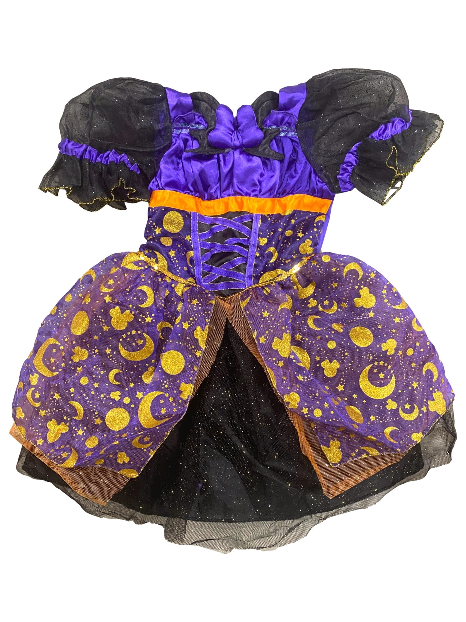 Toddler Girls Minnie Mouse Witch Dress Glitter Moon Stars Halloween Costume  2T - Walmart.com
