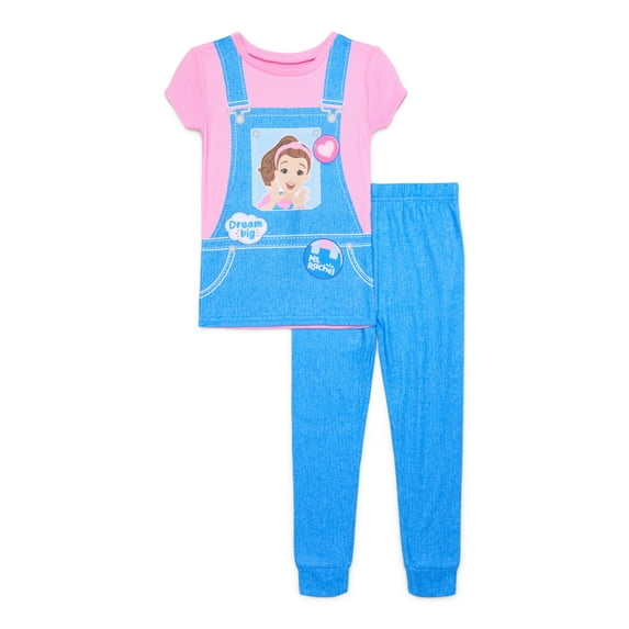 Ms Rachel Toddler Girls Snug Fit Top and Pants Pajama Set, 2-Piece, Sizes 12M-5T