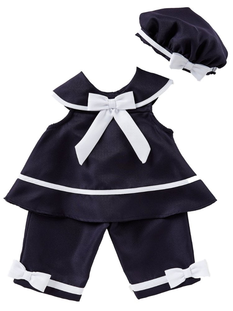 Toddler Girls Navy Blue Sailor Outfit Shirt Pants & Hat Set 2T 