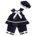 thumbnail image 1 of Toddler Girls Navy Blue Sailor Outfit Shirt Pants & Hat Set 2T, 1 of 1