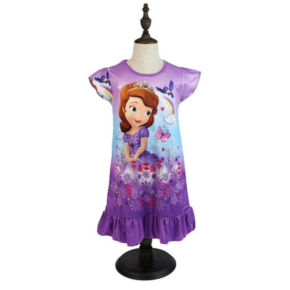 Toddler Girls Nightgowns Princess Pajamas Night Dress Sleepwear Short Sleeve