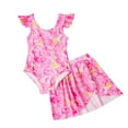 thumbnail image 1 of Toddler Girls' One Piece Swimsuit with Skirt Tie Dye Ruffles Swimwear Bathing Suit 0-5 Years, 1 of 6