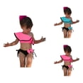 thumbnail image 1 of Toddler Girls One Shoulder Ruffle Bikini Swimsuit Set with Bowknot Bottom 2 Piece Off-Shoulder Bathing Suit for Summer Beach Swimwear, 1 of 10