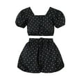 thumbnail image 1 of Toddler Girls Outfit Kids Two Piece Short Sleeve Polka Dots Tops And Short Dress Set Size 18-24 Months, 1 of 5