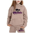 thumbnail image 1 of Toddler Girls Outfit Sets Cuhk Long Sleeve City Place Name Hoodie Top Hoodie Pants Set,2-13Y, 1 of 4