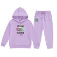 thumbnail image 1 of Toddler Girls Outfit Sets Kids Middle And Older Long Sleeved 2025 New Years Print Hooded Top Sweater Pants Set,2-Piece,Size 2-13Y, 1 of 3