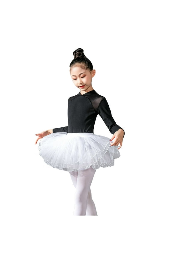 Toddler Girls Outfit Sets Longt Sleeve Leotards With Removable Tutu Skirt Ballet Dance Dress Set Kids Girls Classic Chinese Dance Performance Outfit Sets,2 Pieceï¼7 -8 Years