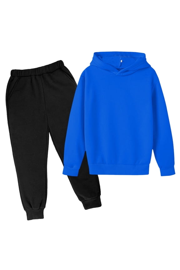 Toddler Girls Outfits 2Pcs Hoodies Sweatpants Solid Color Hoodie with Pants Autumn Winter Outfits for Girl 4T-5T