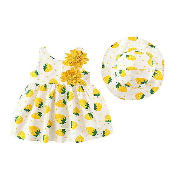 Toddler Girls Outfits 3t-5t Beach Vacation Clothes Princess Baby Dress Easter Dresss Spring Summer Beach Vacation Outfit #Yellow 2-3 Years