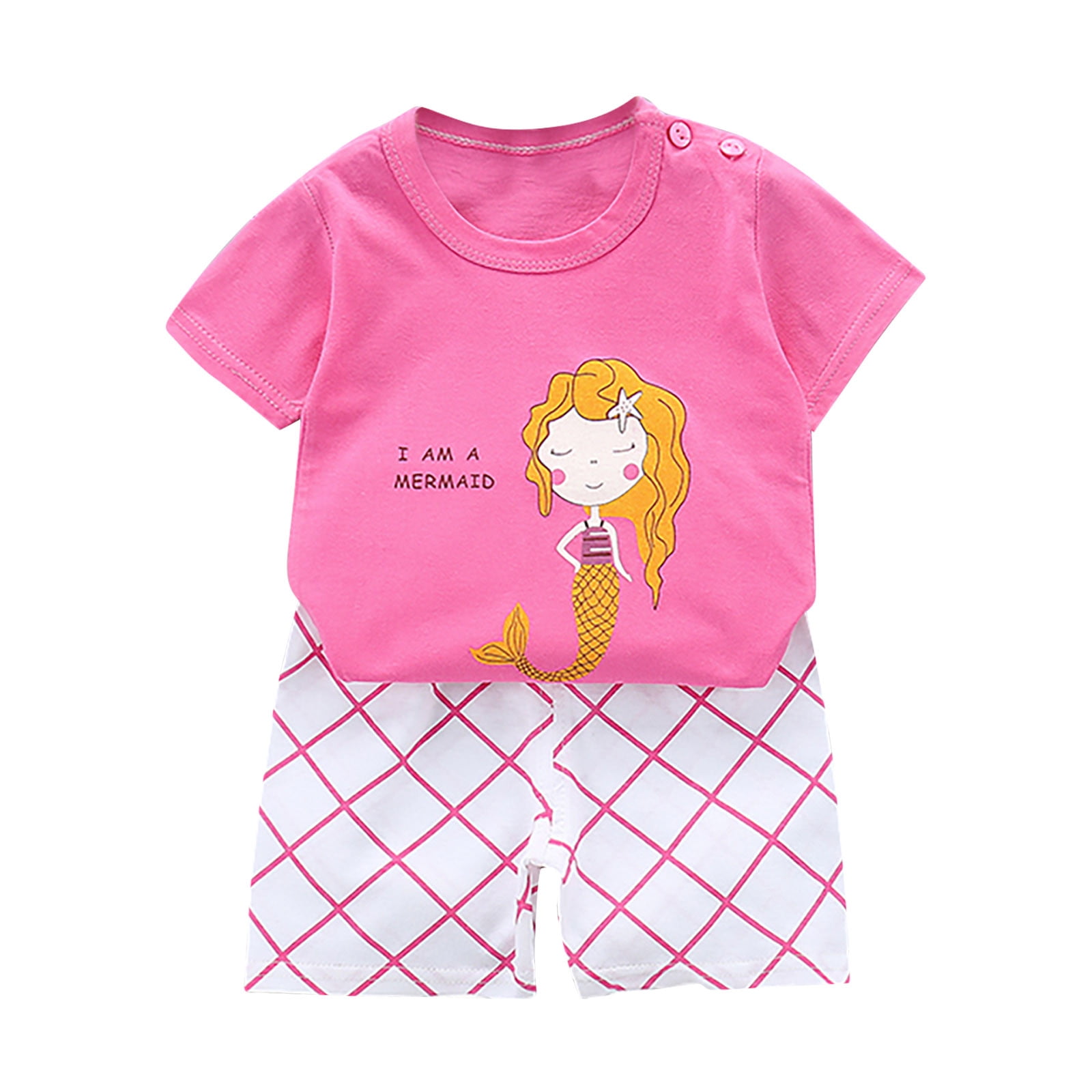 Toddler Girls Outfits Baby Letter Print Short Sleeve+TShirt Shorts