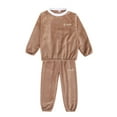 thumbnail image 1 of Toddler Girls Outfits Boys Flannel Set Fluffy Sweatshirt Top And Pants Winter Warm Soft Fuzzy Homewear With Sweatpants Girls' Clothing Size 7-8T, 1 of 4