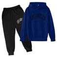 thumbnail image 1 of Toddler Girls Outfits Casual Outfits Kids Casual Letter Printed Long Sleeve Hoodie Pullover Sweatshirt Tracksuit Jogger Sweatpants Unisex 2 Pc Sweatsuit Set Fall Girls Clothings 9 Years-10 Years, 1 of 4