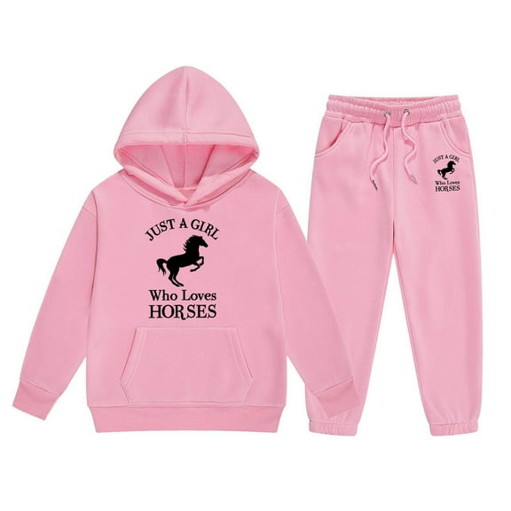 Toddler Girls Outfits Set Kids Letter Print Hoodie Pants Comfy Casual Two Piece Outfit Clothes Pink Size 4-5T