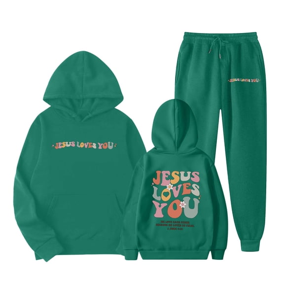 Toddler Girls Outfits Sets Casual Winter Wear Trendy Printed Hooded Sweatshirt Fall Girls Clothing Sets Dark Green Size 4-5T