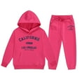 thumbnail image 1 of Toddler Girls Outfits Sets Winter Hoodie Joggers Comfy Casual Kids Print Cute Girls Fall Clothes Hot Pink Size 2-3T, 1 of 4