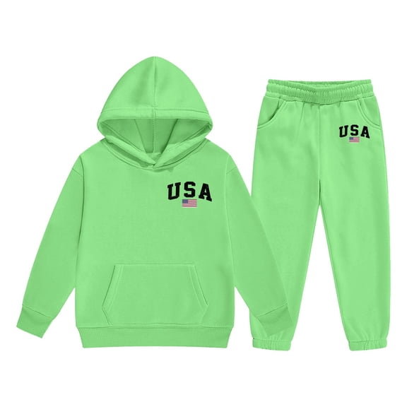 Toddler Girls Outfits Sets Winter Hoodie Joggers Comfy Casual Kids Print Fall Girls Clothes Light Green Size 3-4T