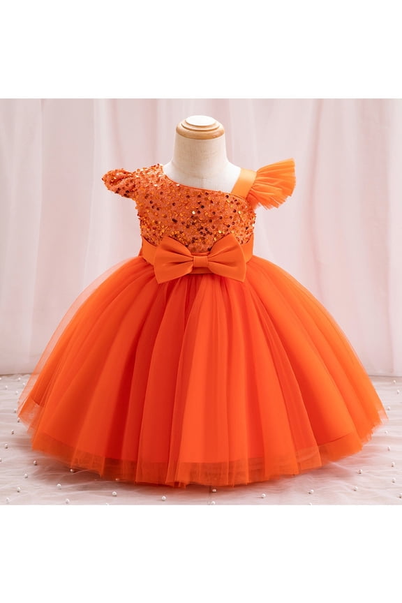 Toddler Girls Pageant Party Sequin Dress Ruffle Wedding Ball Gown