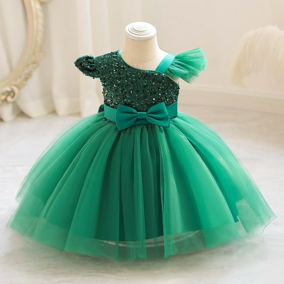 Toddler Girls Pageant Party Sequin Dress Ruffle Wedding Ball Gown