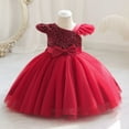 thumbnail image 1 of Toddler Girls Pageant Party Sequin Dress Ruffle Wedding Ball Gown, 1 of 7